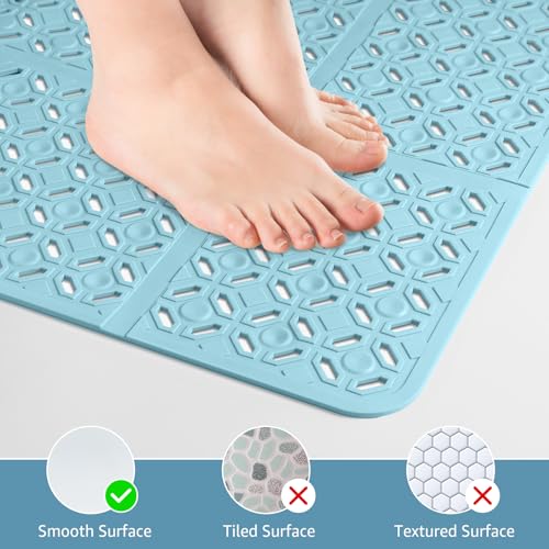 Yolife Square Shower Mat: 27" x 27" Shower Mat with Drain Hole, TPE by Yolife - Used condition - Image 5