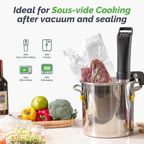 Image of GERYON Vacuum Sealer Rolls, 2 Packs 8 inch x 50' Food Vacuum Sealer Bags Rolls Work with All Brand Food Sealer Machine