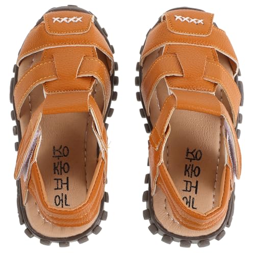 BESTonZON Sandalias Infantiles de Verano con Suela Suave y Base Acolchada Diseño Cerrado para Protección Transpirables y Cómodas para Niñas para Playa y Paseo al Aire Talla Color Amarillo