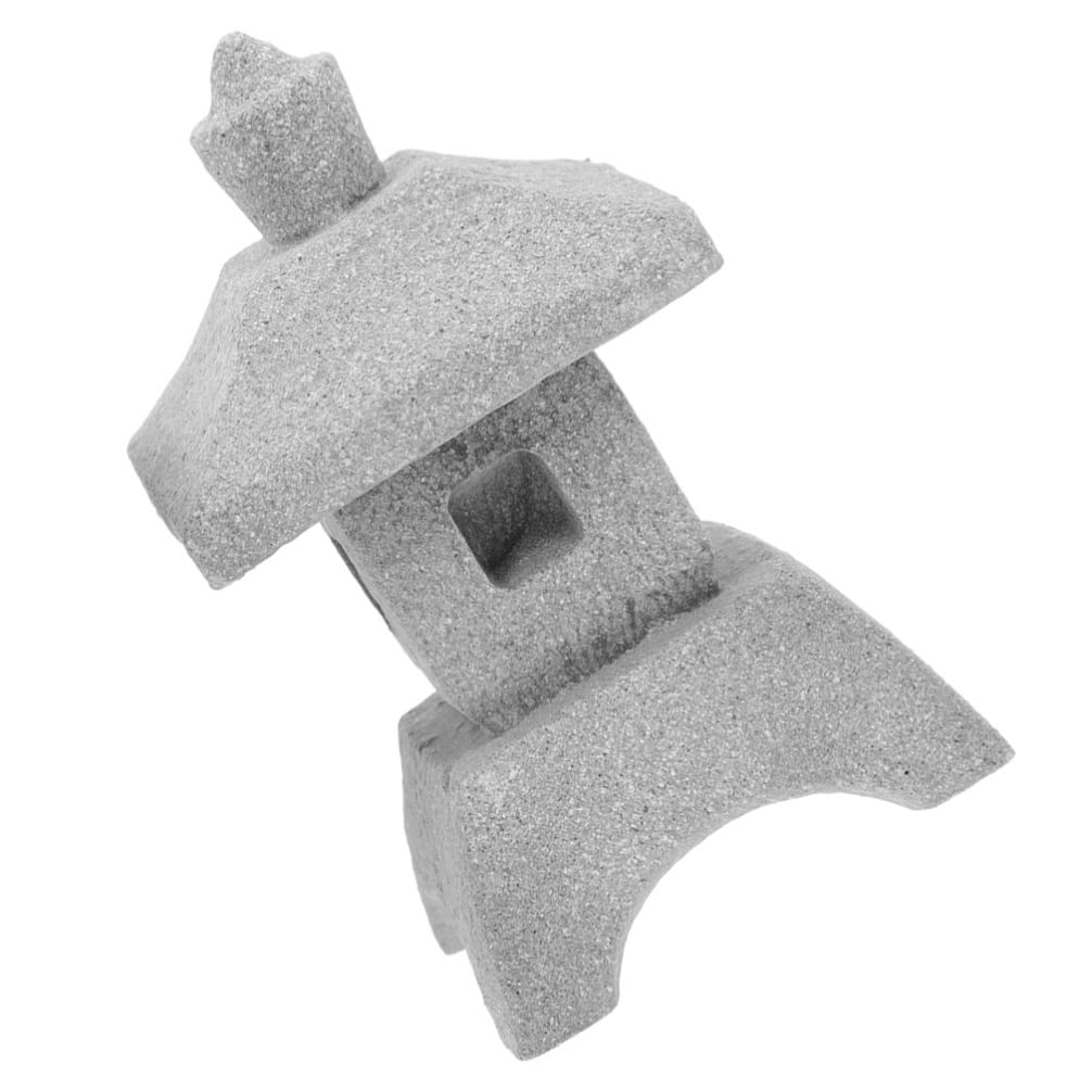 HappyyamiDafang Lantern Tower Sandstone Pavilion Statue Landscape Decor Outdoor Statues Decor Tower Figurine Japanese Pagoda Lantern Gardening Decorations Landscape Adornments