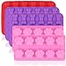 5 Pcs of Silicone Chocolate Candy Molds, AIFUDA Puppy Paw & Bone Non-stick Baking Molds Ice Cube Trays for Making Gumdrop Jelly Cake Muffin Cupcake - Pink, Purple, Red