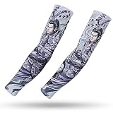 EverNight 2 Paires Protection UV De Refroidissement Manches Bras Respirant, pour Les Femmes Et Les Hommes, Gants De Protection Solaire Évacue L'humidité, pour Les Sports De Plein Air,5,L