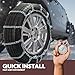 SNOCATENA Snow Chains for Car Tires, Tire Chains for Pickups, SUVs, and Light Trucks, Quick Fit & Easy Installation, Reusable CAM Tightener for Emergency Tire Traction, Set of 2