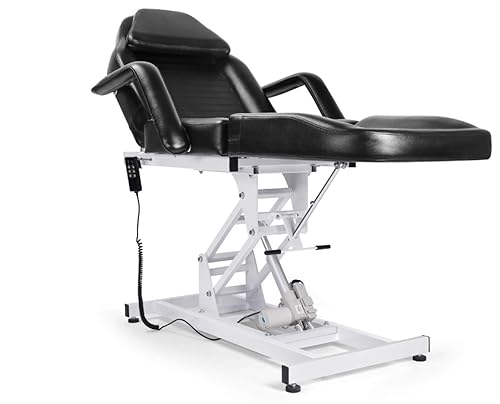 Miniatura 5 de Salon Style Mesa de masaje negra eléctrica Silla de cama de belleza con altura reclinable motorizada Equipo de estudio de salón de elevación de