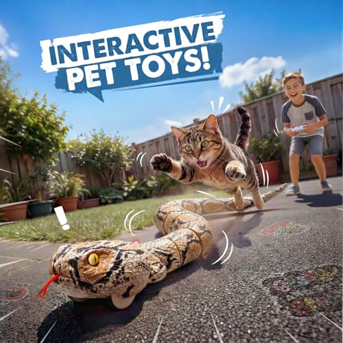 Image of Veeniix Amphibious Remote Control Rattlesnake Toy, Realistic Snake Toy with Rattle Sound for Pranks, Indoor & Outdoor Games, Funny Gag Gift, Halloween Trick Toy & Birthday Gift for Kids Ages 3+