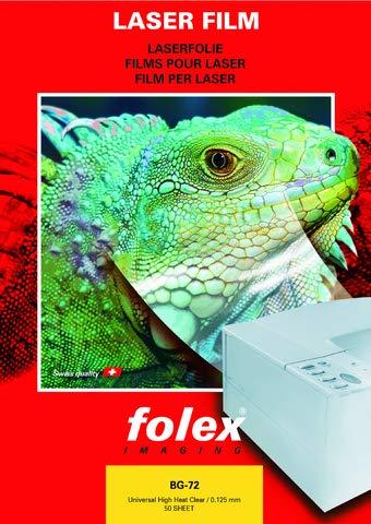 Folex BG-72 Lot de 50 feuilles de papier pour imprimante laser couleur A3 avec revêtement des 2 côtés Transparent 0,125 mm