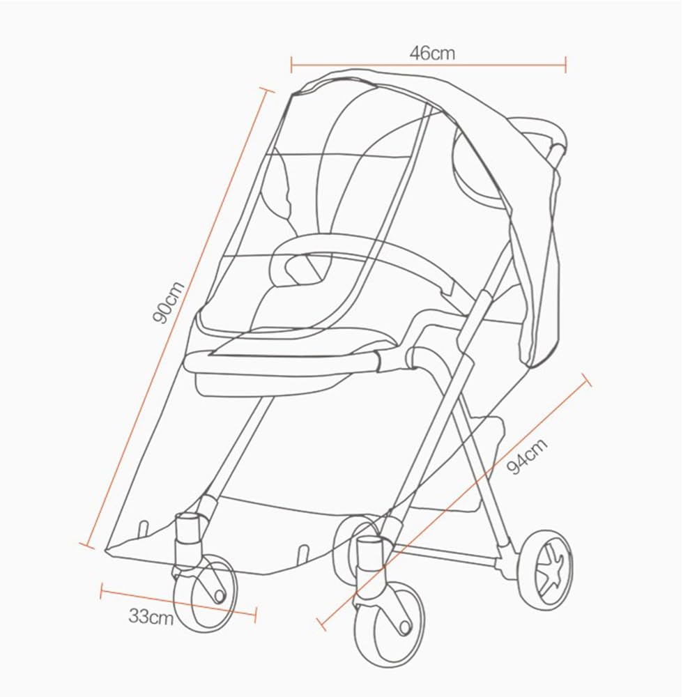 Breathable Clear Stroller Rain Cover for Kolcraft Cloud Plus Stroller, Windproof, Protect from Dust and Snow, Travel Weather Shield (for Kolcraft Cloud Plus)