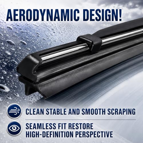 Image of BBTO 16 Pack Wiper Blades Windshield Wipers for Cars U J Hook, 26 16 Inch | Silicone Windshield Wipers, Durable Replacement Blade Set, All Season, Universal Front Fit Passenger Driver Side