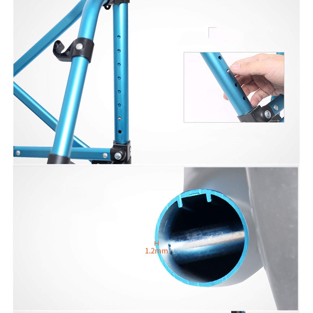 Portable Stand Assist Walker Pieghevole Rolling Walking Frame Aiuto per la Mobilità degli Anziani con 2 Ruote e deambulatore per Tappetino da Sci