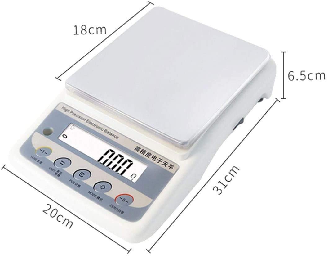 Básculas electrónicas de laboratorio, básculas digitales de precisión, balanzas analíticas electrónicas, básculas de precisión para joyería, básculas de precisión para cocina, color blanco, 1 kg