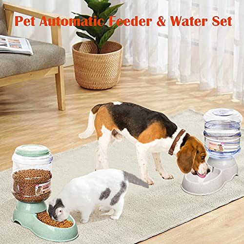Automatic Dog Feeder and Water Dispenser Set, Pet Water and Food Dispenser for Cat & Dog, Gravity Automatic Water Bowl… - Image 7