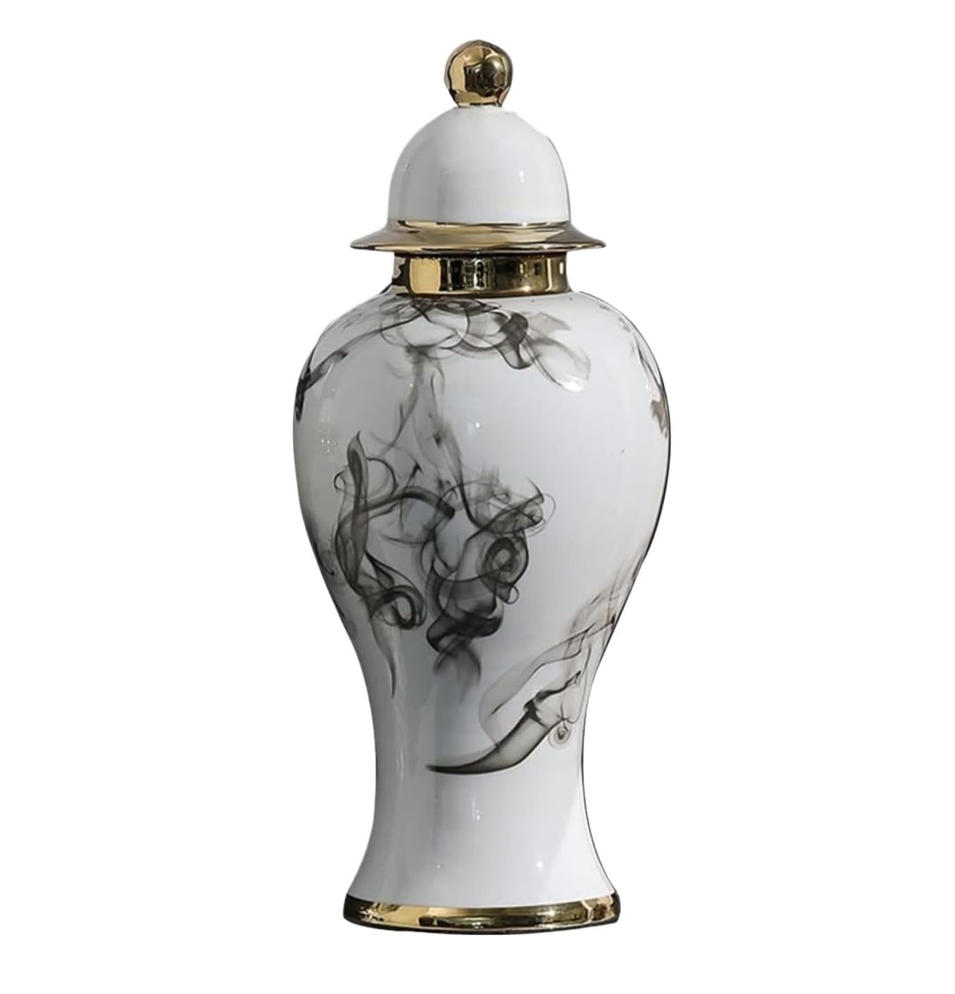 Ginger Jar Ceramic Colorful Vases Ginger Jar With Lid For Home Decor Modern Temple Vase Porcelain Decorative Storage(15 * 35cm)