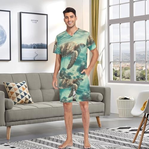 Pajama Set for Men, Short Sleeve Summer Sleepwear Comfortable Loungewear, S-XXL 6