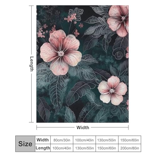 Couverture polaire ultra douce fleurs vertes cadeau confort maison - 2