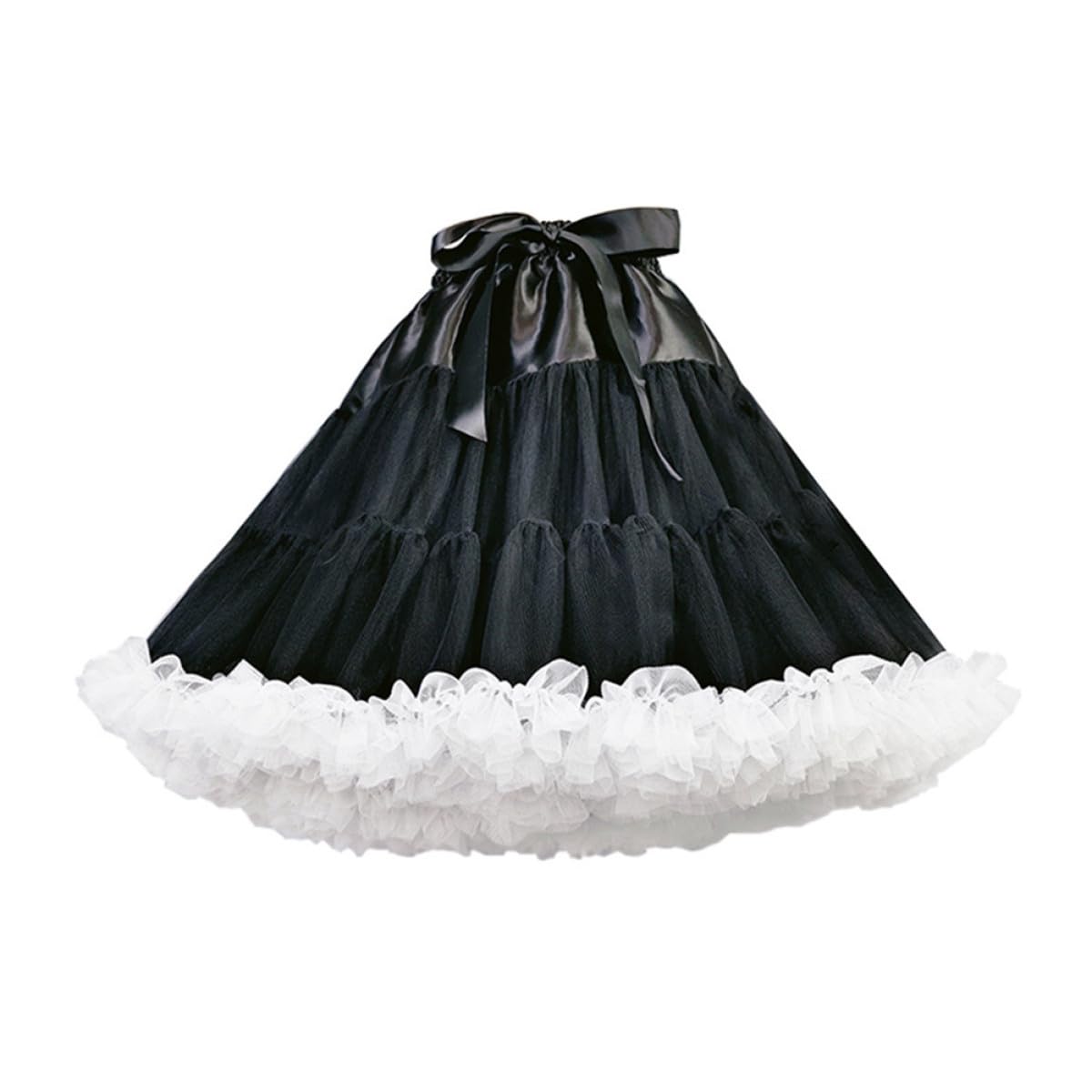 VANZACK Lolita Petticoat Unterrock Tüll Netzstoff Atmungsaktiv Schwarz Weiß Für Damen Cosplay Kostüm