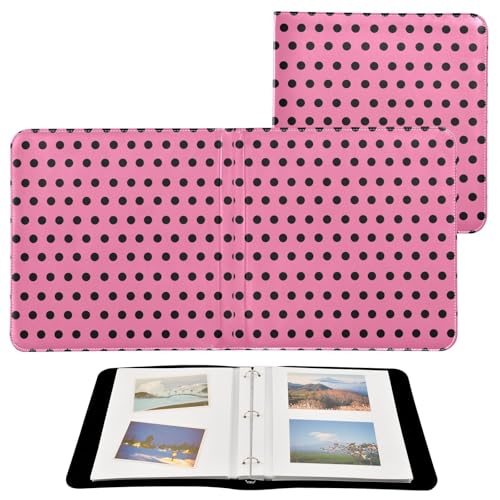 Álbum de Fotos Adhesivo DIY Scrapbook con Puntos, Color Rosa y Negro, 3 Anillas, 40 Páginas, 8x10 para Recuerdos miniatura 2