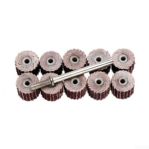 Solaughguy Paquete de 10 muelas abrasivas de grano 240 para amoladoras angulares y herramientas giratorias, paño de esmeril y discos de lijado de metal, 10 mm x 3 mm, compatible con estándar de 1/4