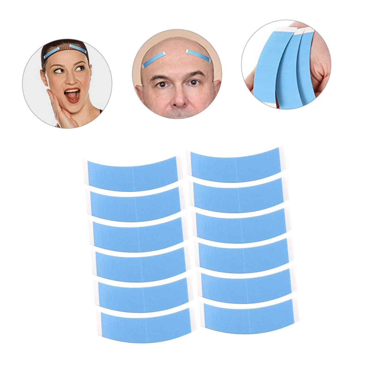 TOVINANNA Wig Tape Double Sided Adhesive 12 Pack for Hair Extensions Scalp Tape for Wigs