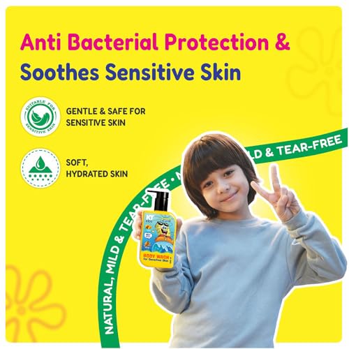 Image of SpongeBob Soft Body Wash for Kids | Mild Cleansing for Sensitive Skin | Mango & Turmeric | 300ml