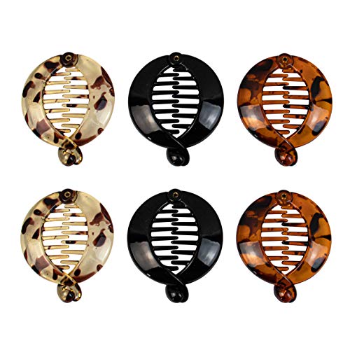 AUEAR, 6 Pieces Banana Fish Hair Clips Resin Banana Hair Combs Fishtail Hair Grips for Women Girl Hair Accessories
