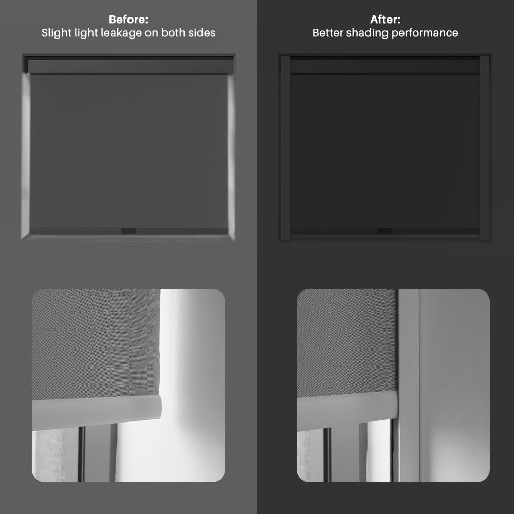 U Channel Aluminium Alloy Light Blocking Strips, Light Blockers for Window Shades and Blinds, Blackout Side Tracks for Bedroom 2 Pcs Customize