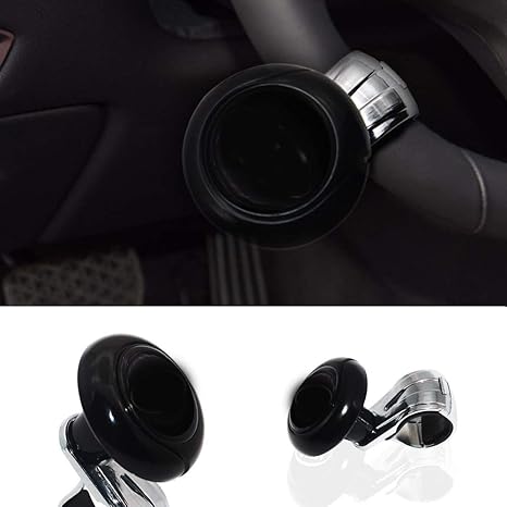 Amazon Co Jp ステアリングホイールスピナーノブ1つの車のトラックのパワーステアリングホイールの微調整ブースター補助ノブボールハンドル Color Black ホーム キッチン