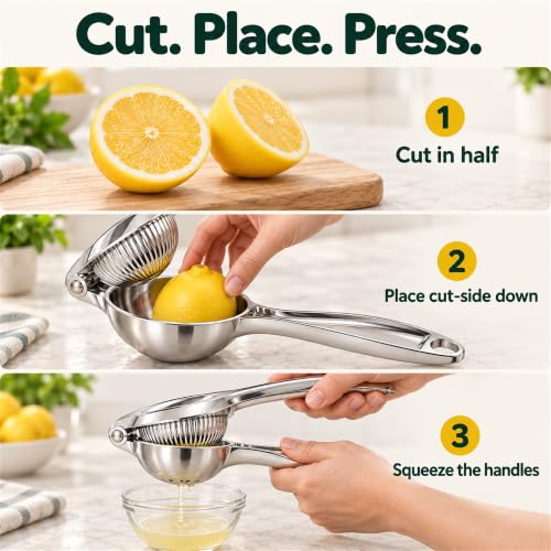 Lemon Squeezer, 304 Stainless Steel Manual Citrus Juicer - image 9