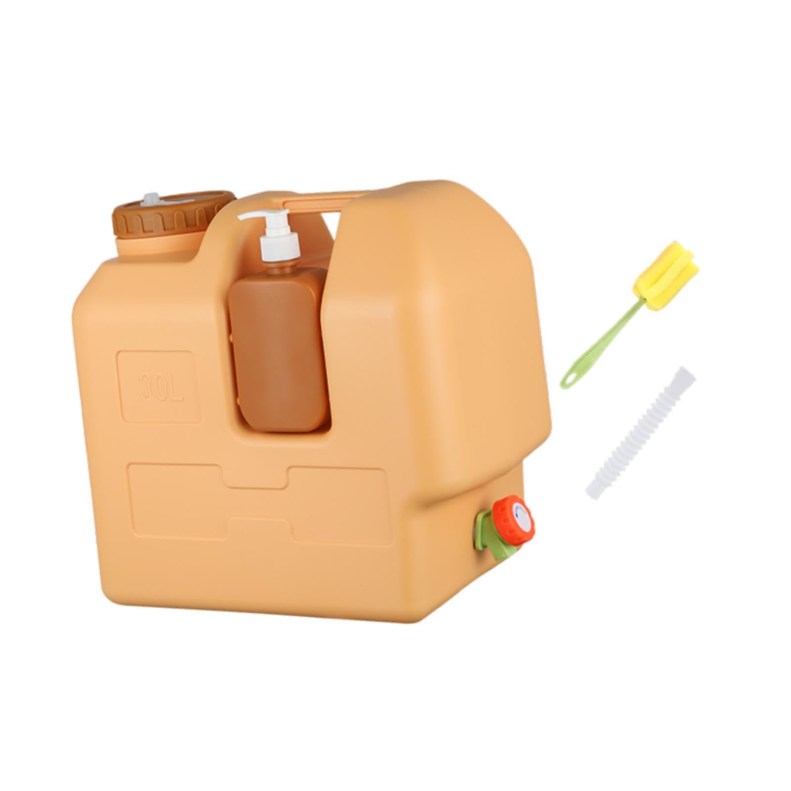 Contenedor de Agua con Grifo de Lata con Dispensador de Jabón Portátil, Almacenamiento de Alimentos de para Acampar Y Barbacoas.