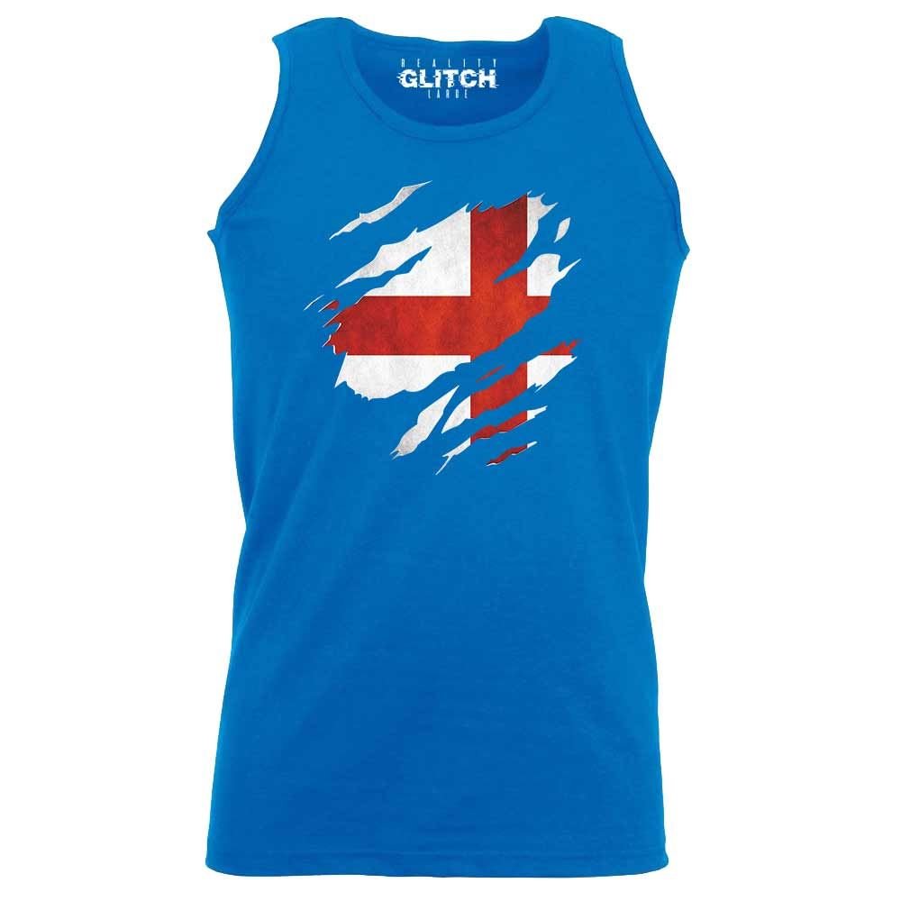 Reality Glitch Men's Royal Blue Torn England Vest (Xx-Large, )