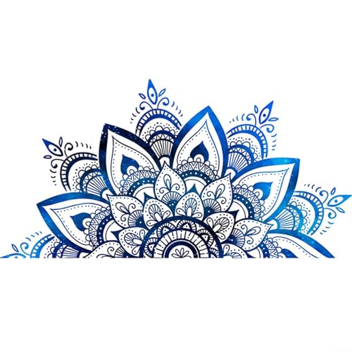 Pegatina de pared de vinilo con diseño de flor de loto mandala con patrón de datura calcomanías decorativas de PVC para paredes planas puerta de vidrio sala de estar bar decoración del hogar 30x90cm