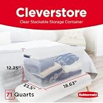 Rubbermaid Cleverstore 71 Qt Clear Storage Bins with Lids, 4-Pack, Stackable, BPA-Free, Made in USA - Image 2