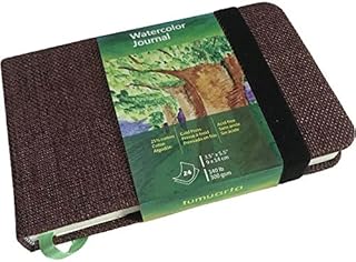 tumuarta Watercolor Journal, 3.5x5.5, 140 LB, 300 GSM, Cotton Paper, Cold Press, 24 Sheets, 48 Pages, Watercolor Paper Sketchbooks for Use As Travel Notebook Mixed Media Pad On The Go