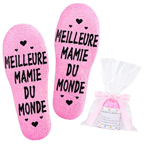 Belloxis Cadeau Femme Cadeau Grand Mere Cadeau Mamie Rigolo Anniversaire Femme, Chaussettes Femme Humoristique Rigolotes Antidérapantes, Cadeau Noel Drole Cadeaux Fete Des Grand Meres Cover