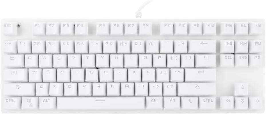 G‑50 87 Key Mechanical Gaming Keyboard, Rainbow Backlit Keyboard with Blue Switches, Ultra-Slim Wired USB Keyboard For Win XP / 7/8 / 10 / OS X and