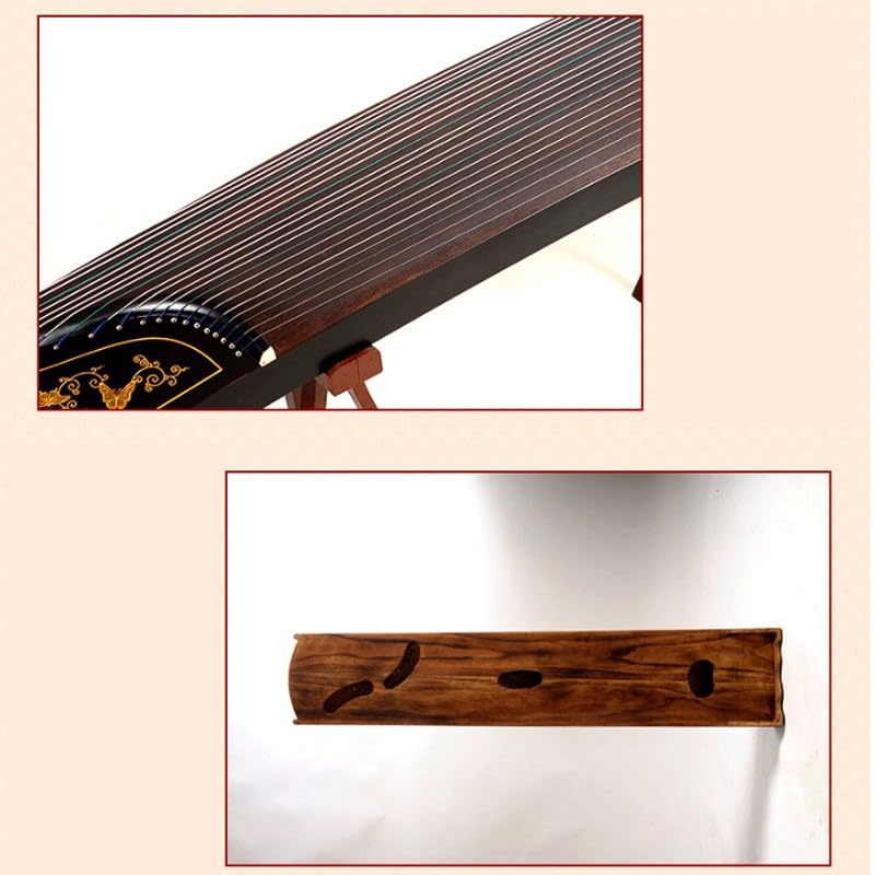 JITEM Professional Guzheng, Traditional Chinese 21-String Instrument, Handmade Solid Wood Carving Process, 163 cm Zither Ethnic Instrument(Color:A), Size