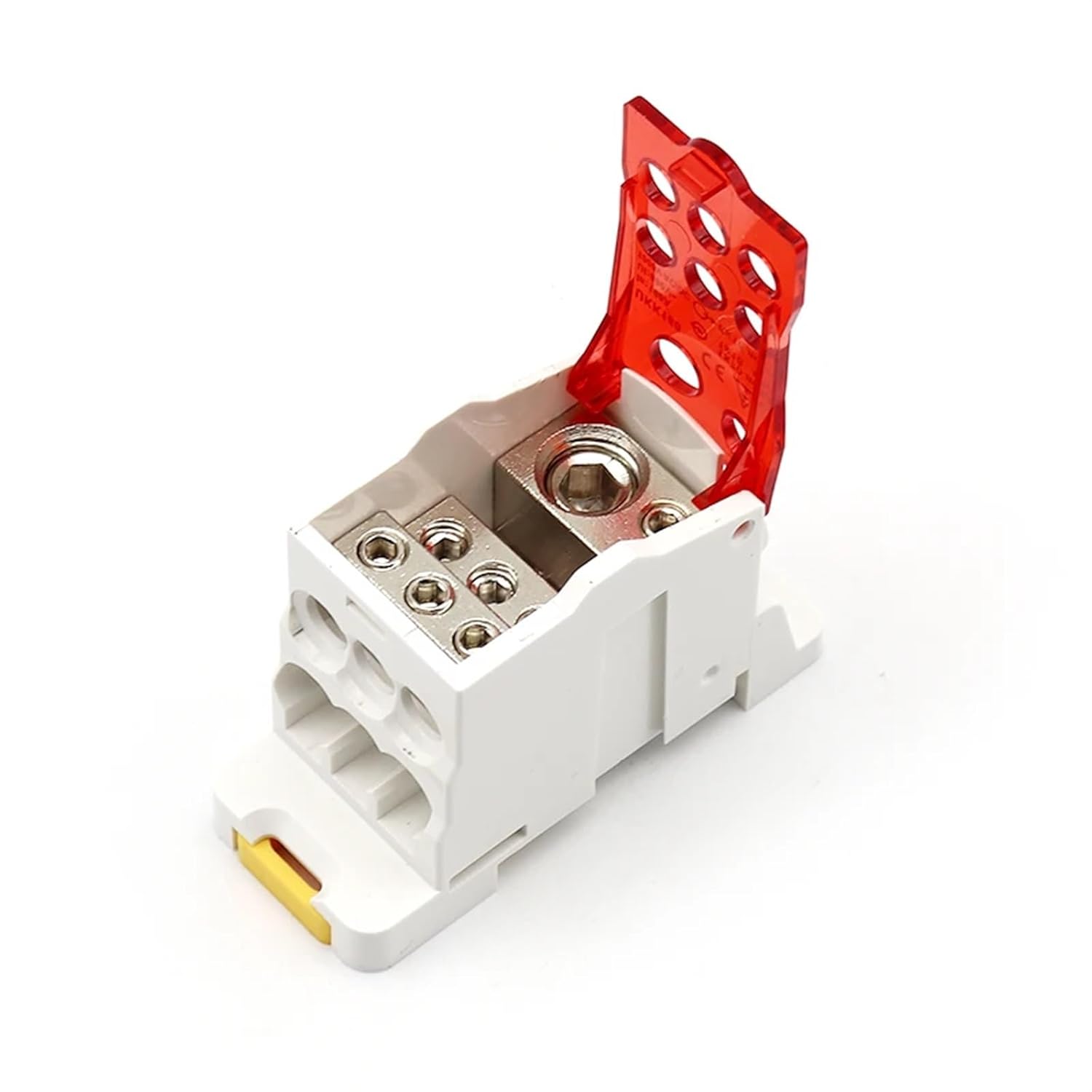 UKK160A 690V DIN Rail Terminal Block One in Seven Out High Current Neutral Terminal Connector Universal Wire Junction Box(Green)