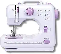 Máquina de Costura Portátil Elétrica Bivolt com Pedal LED Compacta Dupla Costura Doméstica de Alta Precisão Leve e Prática Ideal para Reparo e Criação de Roupas Artesanato
