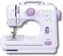 Máquina de Costura Portátil Elétrica Bivolt com Pedal LED Compacta Dupla Costura Doméstica de Alta Precisão Leve e Prática Ideal para Reparo e Criação de Roupas Artesanato