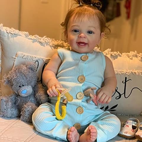 Zero pam Reborn Baby Dolls 60CM Smiling Silicone Baby Dolls That Look Real Soft Bodied Handmade Toys Lifelike Reborn Toddler Dolls for Girls Birthday Giftdler Dolls Cover