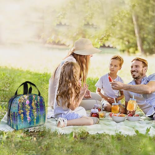 Losthll LTL-1 Abstract Flowers Watercolor Painting Insulated Lunch Bag Reusable Lunch Box Women Men,Cooler Thermal Meal Tote thumb #6