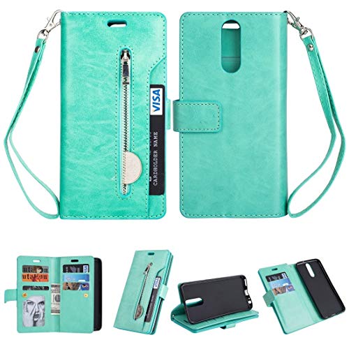 MENGHONGLLI Mobiltelefone Ledertasche Multifunktionale Zipper Horizontal-Schlag-Leder-Kasten Cover