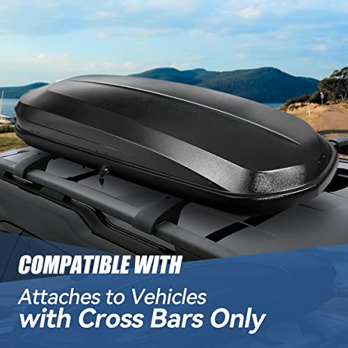 Image of Auto Dynasty Hard Shell Roof Top Mount Car Storage Travel Luggage Box Cargo Carrier with Security Keys, 78 (L) x 31 (W) x 15 (H) Inches, Capacity 110 Pounds, 17 Cubic Feet, Textured Black