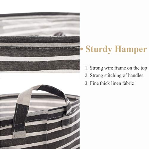 Haundry Collapsible Laundry Basket, 22 Inch Tall Large Round Laundry Hamper For Clothes Storage #TOP2