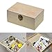 Caja de madera sin terminar de 2 piezas, caja de almacenamiento de...