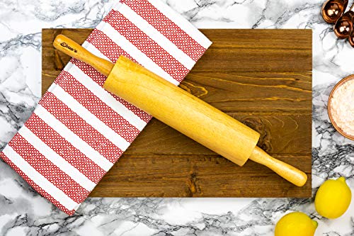 Ebuns Rolling Pin For Baking Pizza Dough, Pie & Cookie - Classic Essential Kitchen Utensil Tools Gift Ideas For Bakers - Traditional Pins 10" Inch Barrel #TOP1