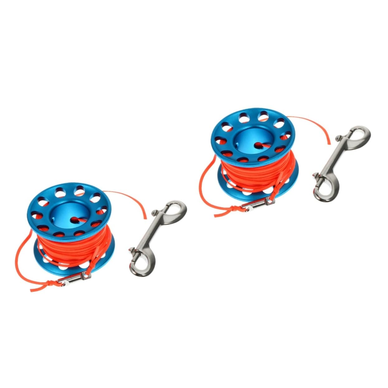 Sosoport 2 Sätze Tauchen Finger Spool Reel Blauer Unterwasser Spool Robustes Tauchzubehör mit Schnappverschluss Tauchen Equipment für Schnorcheln und Scuba Diving