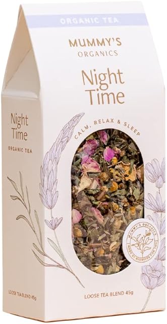 Night Time - Organic Herbal Tea | 45g of Loose Leaf | Caffeine Free | Relax, Unwind & Calming | Natural Sleep Tea, Lavender & Chamomile Blend Perfect For Bedtime | Made By Midwives For You