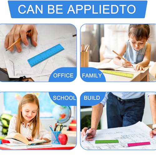 Mabor 6 Stück Kunststoff Lineal Set 15cm Farbiges Transparentes Gerades Lineal mit Metrisch und Zoll für Kinder Studenten Gerade Messwerkzeug Lineale für Schule Büro Zuhause