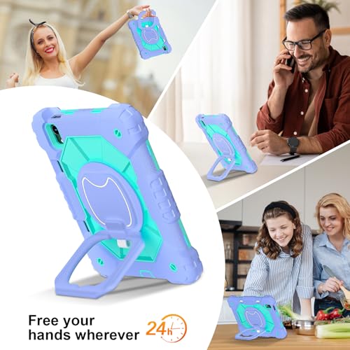 Coque iPad mini 7 anti-chute violette protégeant des impacts et du vol - 6