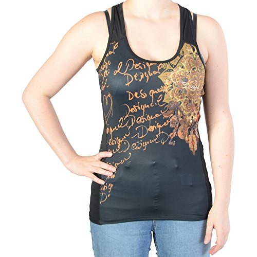 Desigual – Knitted Strapless T-Shirt TS A Réservoir G, Noir, L, 67t2sa9